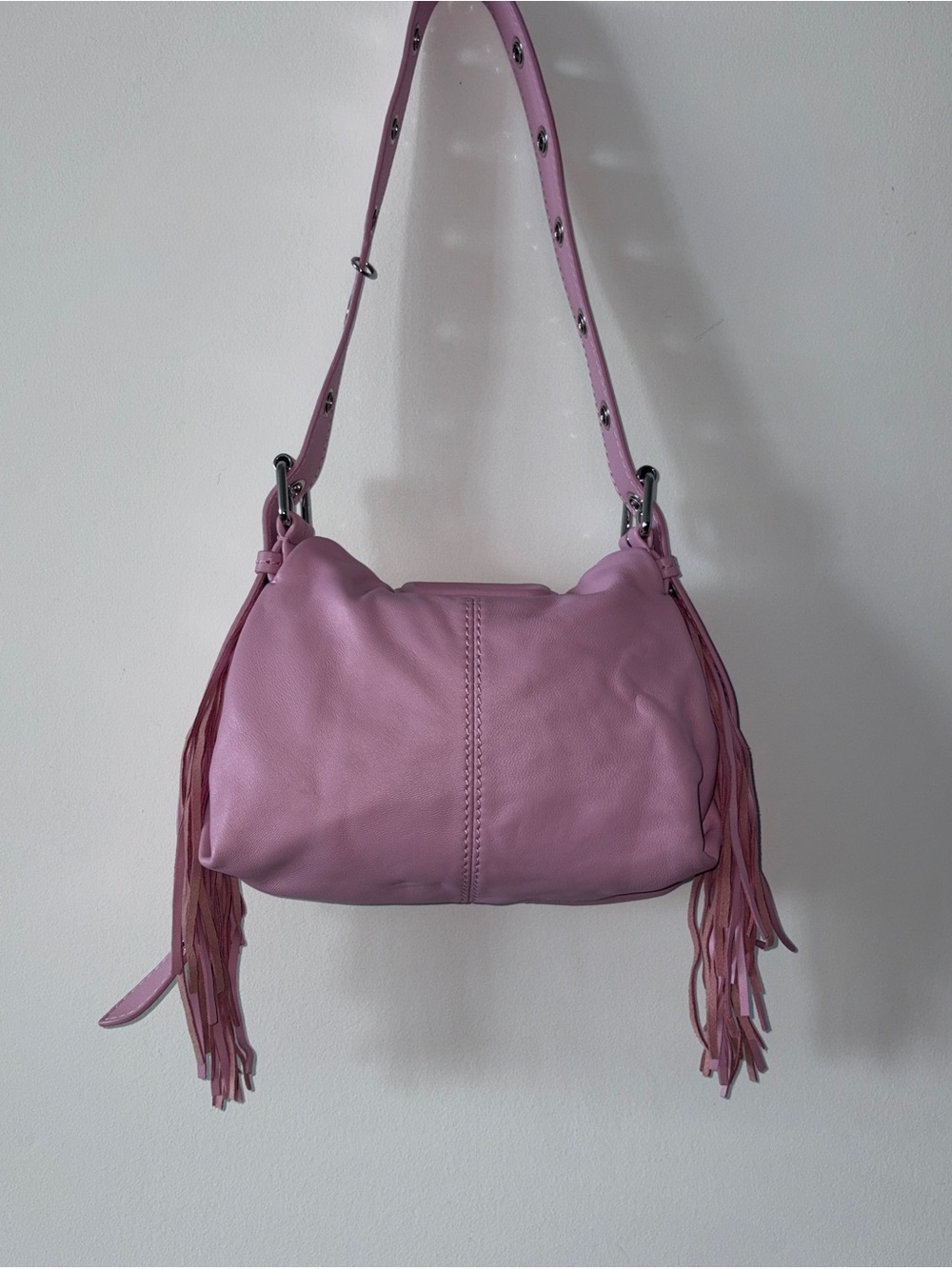 Maje Miss M Mini Pink Leather Bag - Picture 2 of 9